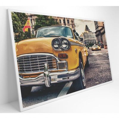 Quadro Táxi Carros Clássicos 90x60 Cm Adesivo Fotográfico
