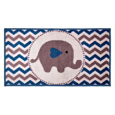 Tapete Infantil Menino Quarto Funny Várias Opções 0,57x1,00 Titulos Elefante Azul-21