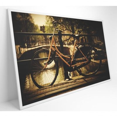 Quadro Bicicleta Na Ponte 120x80 Cm Vidro Impresso