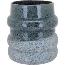 Vaso Decorativo Enfeite Casa Cerâmica 19x18x18cm Cinza