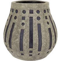 Vaso Decorativo Enfeite Casa Resina 34x30x30cm Cinza
