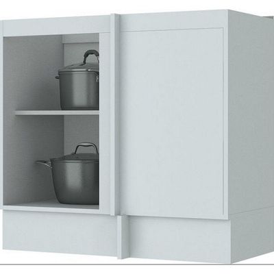 Balcão C361 Americana Canto Reto Com 1 Porta Sem Tampo Henn Branco