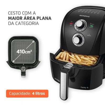 Fritadeira Sem óleo Air Fryer Mondial 4 Litros 1500w Preto 127V