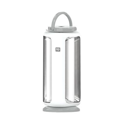 Lanterna Led Recarregável 1800mah Portátil Emergência Bivolt Cor:cinza