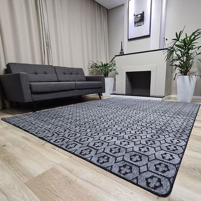 Tapete Carpete Sala Quarto Elegante Geométrico 1,00 X 1,50 Titulos Cor Cinza