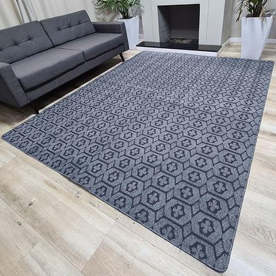 Tapete Carpete Sala Quarto Elegante Geométrico 1,00 X 1,50 Titulos Cor Cinza