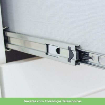 Cozinha Completa 4 Peças C/ Aéreo 3 Portas Com Vidro Branco