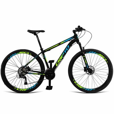 Bicicleta Aro 29 Cripto 24v - Preto/Verde/Azul - 15"