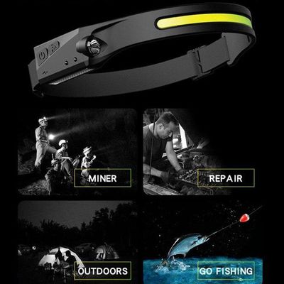 Lanterna De Cabeça Sensor Movimento Led Cob Xpe Ajustavel