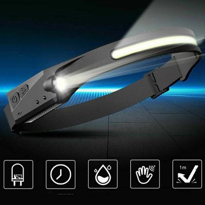 Lanterna De Cabeça Sensor Movimento Led Cob Xpe Ajustavel