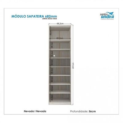 Sapateira Modulado 682mm Doce Vida Castanha/ Off White