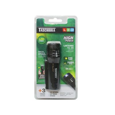 Lanterna Taschibra Tll 04 Alumínio Luz Intensa E Strobo