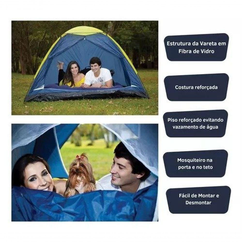Barraca De Acampamento Iglu Azul 3 Pessoas