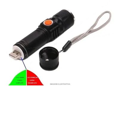 Lanterna Led Recarregável Usb Profissional