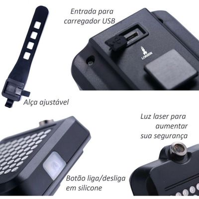 Lanterna Sinalizador Bicicleta Seta Luz Freio Automática