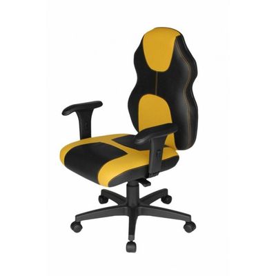 Cadeira Gamer com Braço Amarelo Design Office Móveis