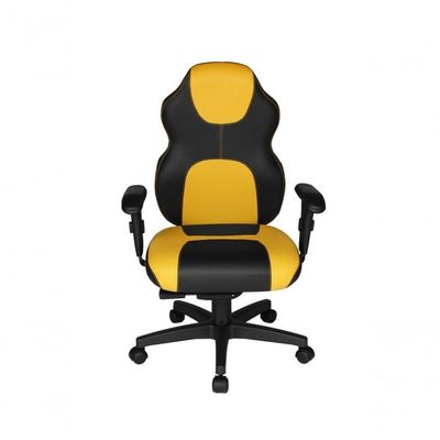 Cadeira Gamer com Braço Amarelo Design Office Móveis