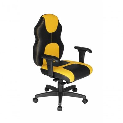 Cadeira Gamer com Braço Amarelo Design Office Móveis