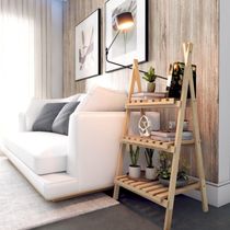 Livreiro Decorativo 3 Prateleiras Madeira Treliça