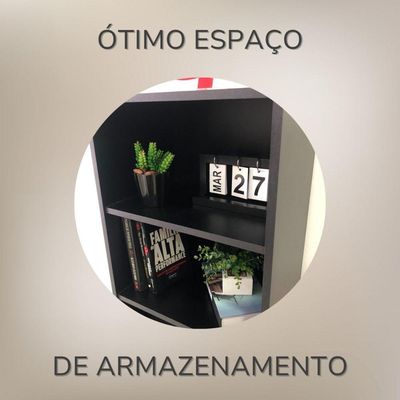 Estante Compacta Clean 80cm Preto