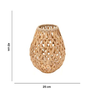 Lanterna Em Fibra Natural 42x25x25cm