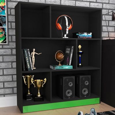 Estante Para Escritorio Gamer B25 Preto Verde Novam Preto Verde