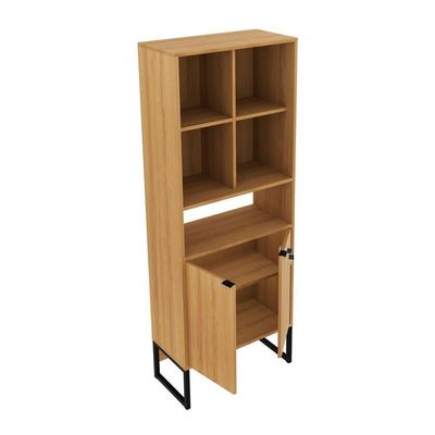 Armário Me4155 2 Portas, Mdp Tecnomobili Amendoa/Preto Amendoa/Preto