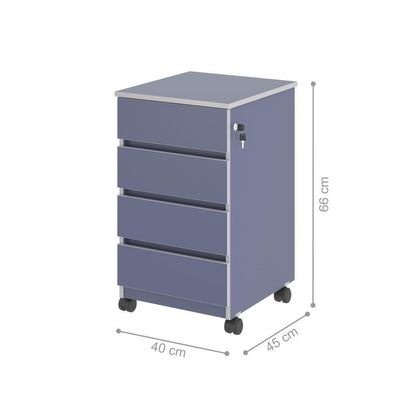 Arquivo Com 4 Gavetas Verbena Azul