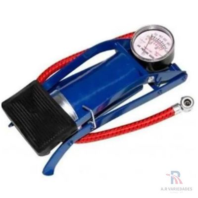 Bomba De Ar Pedal Alta Pressão Encher Pneu Moto Portatil