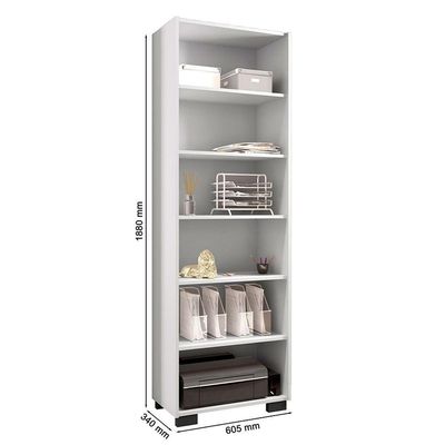 Kit Livreiro 2 Portas Pequenas Livreiro 5 Prateleiras Office Branco
