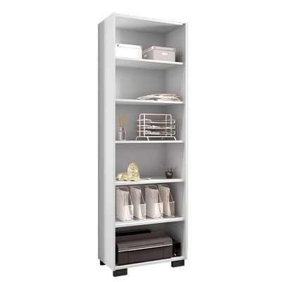 Kit Livreiro 2 Portas Pequenas Livreiro 5 Prateleiras Office Branco