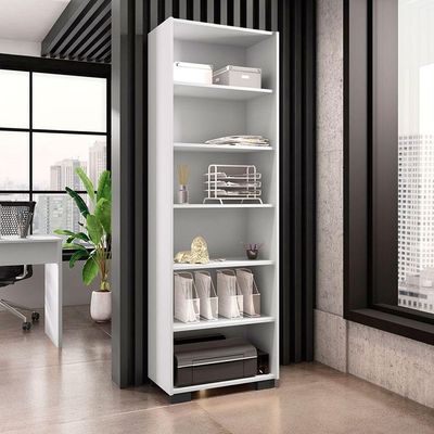 Kit Livreiro 2 Portas Pequenas Livreiro 5 Prateleiras Office Branco