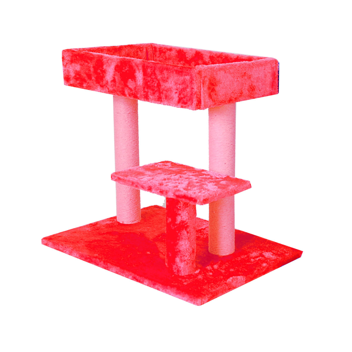Cama para gato suspensa com arranhador Brinquedo interativo Vermelho