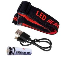 Lanterna De Cabeça Recarregável Com Zoom Usb 3 Leds