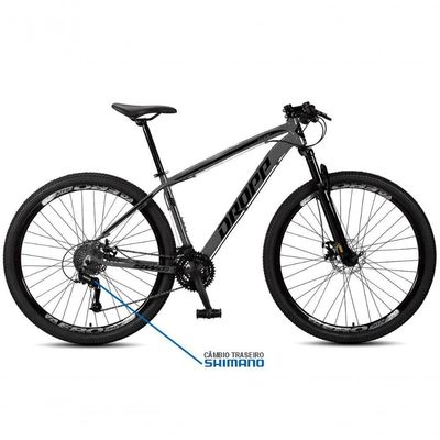 Bicicleta Aro 29 Dropp Sw 24 Vel Câmbio Shimano Quadro Alumínio Mtb Grafite+preto 17 Grafite+preto