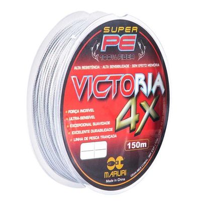 Linha Multifilamento Victoria 4x Super Pe 58lb 0,45mm Cinza 150m
