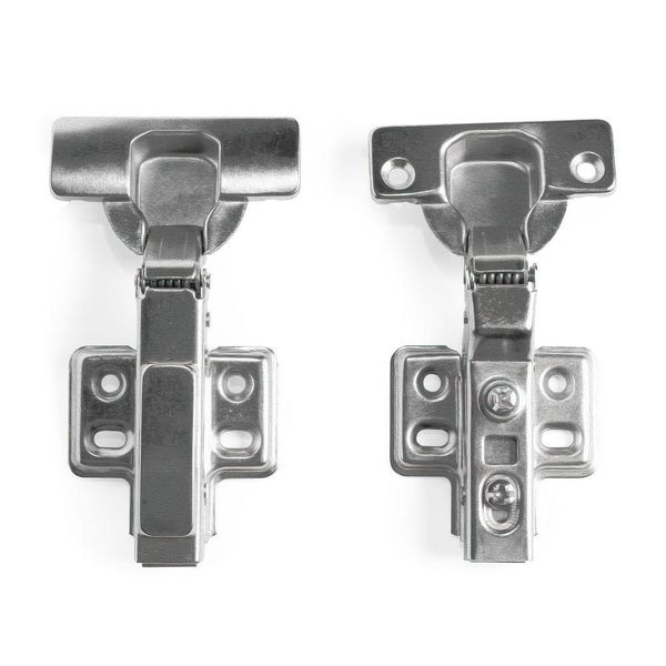 Dobradiça Inox Curva Com Amortecedor 35Mm