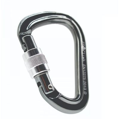 Mosquetão Usclimb Aluminio Hms Trava Rosca 28kn Ce En Cinza
