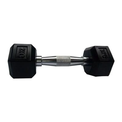 Halteres Sextavado Injetado com Pegada Cromada 3,0Kg