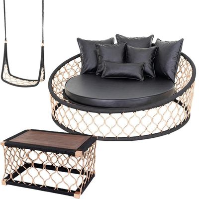 1 Chaise Balanço Mesa Corda Náutica