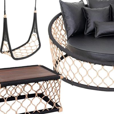1 Chaise Balanço Mesa Corda Náutica