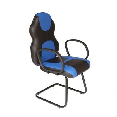 Cadeira Gamer Base Fixa Com Braço Linha Gamer Racing Azul