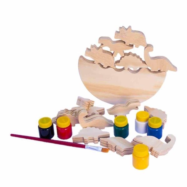 Kit Pinte E Brinque - Jogo De Equilíbrio - Dinossauros - Fabrika Dos Sonhos
