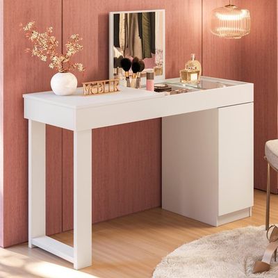 Escrivaninha Penteadeira Marih 121 Cm Branco Mbl Branco