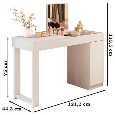 Escrivaninha Penteadeira Marih 121 Cm Branco Mbl Branco