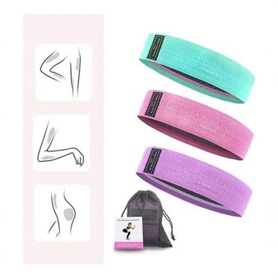 Kit 3 Faixas Elasticas De Exercicios Hip Resistance Bands