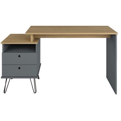 Escrivaninha Plus Home Office 2 Gavetas Olmo-grafito