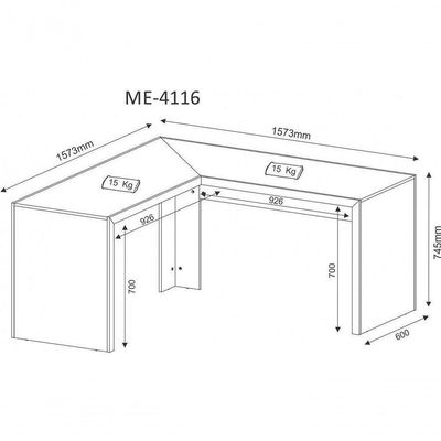 Mesa Angular Para Escritório Home Office Me4116 Mdp Amendoa