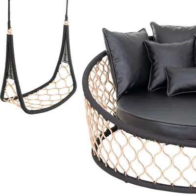 1 Chaise 1 Balanço Suspenso Alumínio Corda Náutica