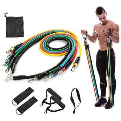Kit Elástico Extensor Treinamento Pilate Fitness Bands Power